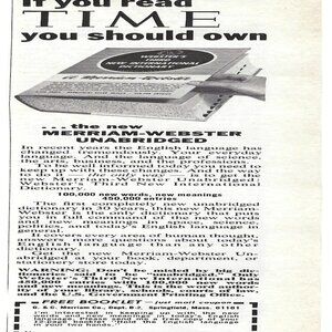 1967 Merriam-Webster Unabridged Webster’s Dictionary Vintage Magazine Print Ad